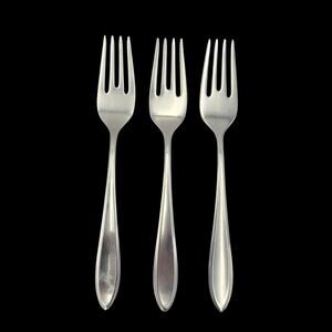 WMF Cromargan Germany Stainless Silverware SHADOWPOINT 7" Salad Fork Set 3